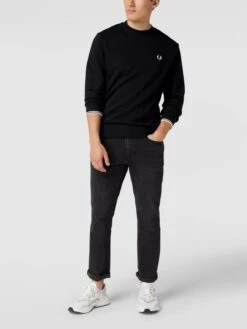 Fred Perry Sweatshirt Mit Logo-Stickerei - Schwarz