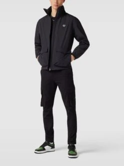 Fred Perry Jacke Mit Label-Stitching - Schwarz