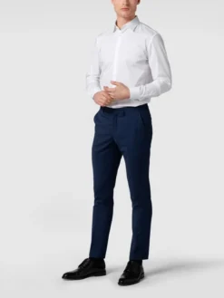 Jake*s Slim Fit Business-Hemd Aus Popeline - Weiß