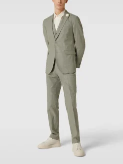 CG - Club Of Gents Slim Fit Anzughose In Melierter Optik Modell 'Paco' - Hellgrün