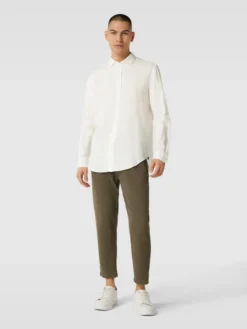 Emporio Armani Leinenhemd Mit Haifischkragen - Weiß