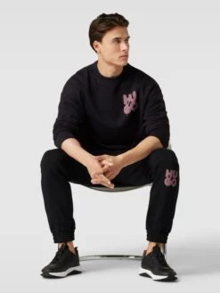 HUGO Sweatshirt Mit Label-Print Modell 'Daraz' - Schwarz