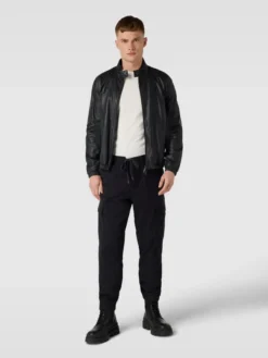 Emporio Armani Bikerjacke Mit Strukturmuster - Schwarz