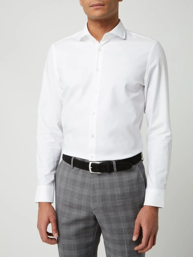 Jake*s Slim Fit Business-Hemd Aus Twill - Weiß 4 Jake*s Slim Fit Business-Hemd Aus Twill - Weiß – Bild 4