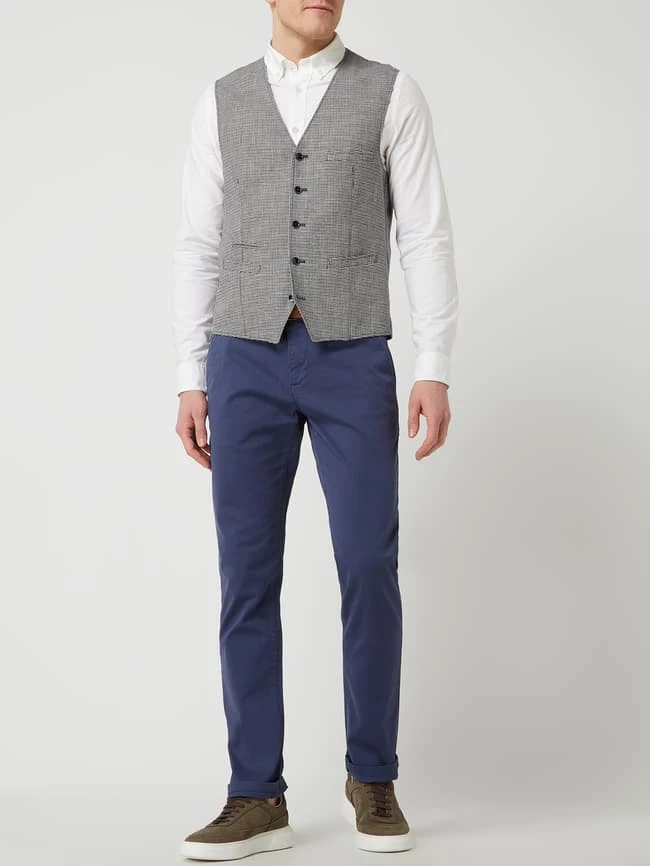 MCNEAL Chino Mit Stretch-Anteil Und Gürtel - Ozean Blau 1 MCNEAL Chino Mit Stretch-Anteil Und Gürtel - Ozean Blau