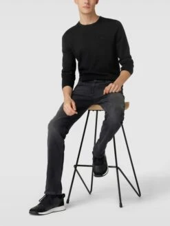 CK Calvin Klein Strickpullover Mit Logo-Stitching Modell 'SUPERIOR' - Schwarz