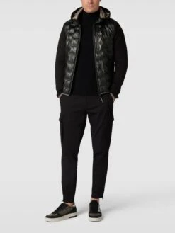 Milestone Lederjacke Mit Abnehmbarer Kapuze Modell 'Cassian' - Schwarz