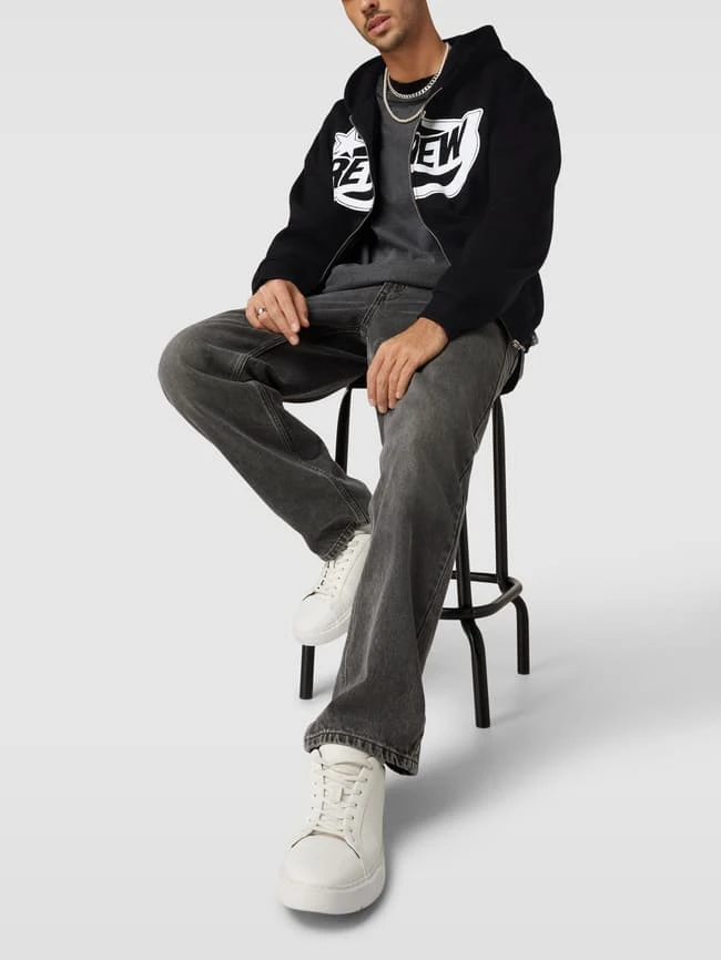 REVIEW Sweatjacke Mit Label-Print - Schwarz 1 REVIEW Sweatjacke Mit Label-Print - Schwarz