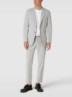 Selected Homme Slim Fit 2-Knopf-Sakko Mit Pattentaschen - Hellgrau