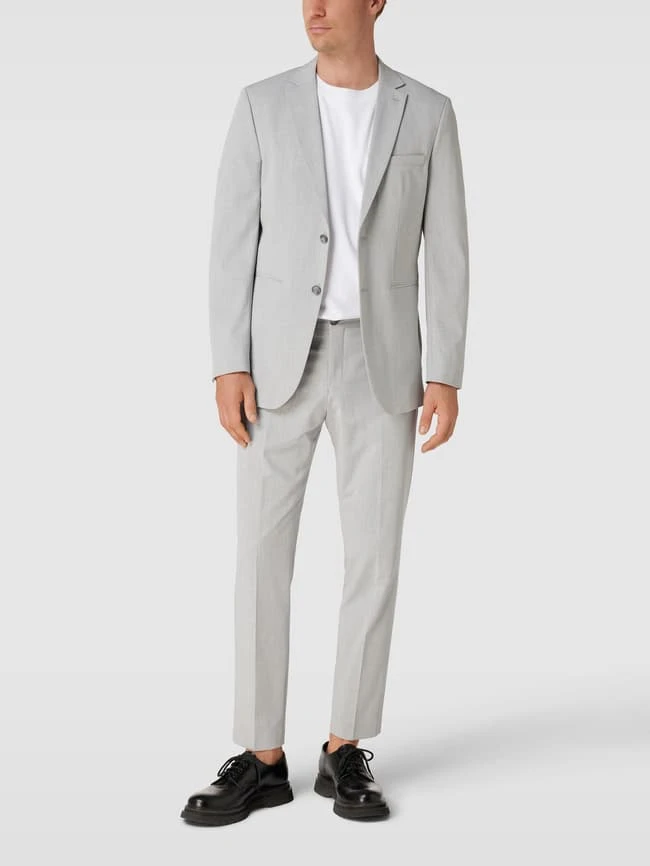 Selected Homme Slim Fit 2-Knopf-Sakko Mit Pattentaschen - Hellgrau 1 Selected Homme Slim Fit 2-Knopf-Sakko Mit Pattentaschen - Hellgrau