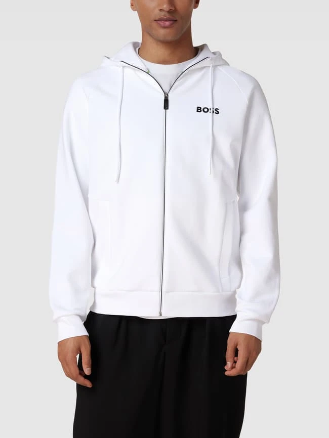 BOSS Green Sweatjacke Mit Label-Stitching Modell 'Saggy' - Weiß 4 BOSS Green Sweatjacke Mit Label-Stitching Modell 'Saggy' - Weiß – Bild 4