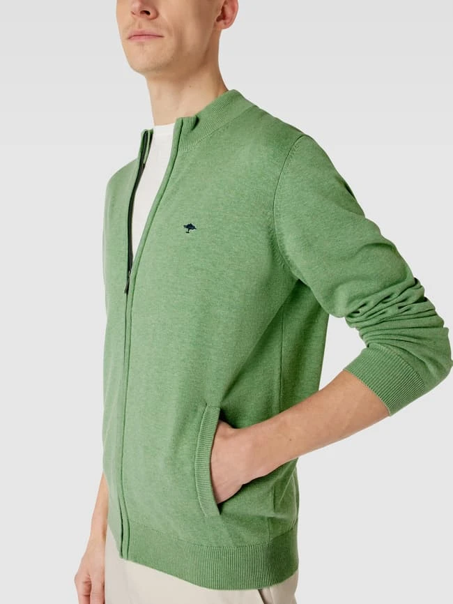 Fynch-Hatton Strickjacke Mit Label-Stitching - Grün 3 Fynch-Hatton Strickjacke Mit Label-Stitching - Grün – Bild 3
