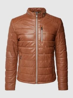 BULL & BERRY Lederjacke Aus Lammnappa Modell 'Stephan' - Camel