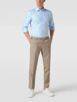 OLYMP Level Five Business-Hemd Mit Strukturmuster Modell 'New York' - Bleu