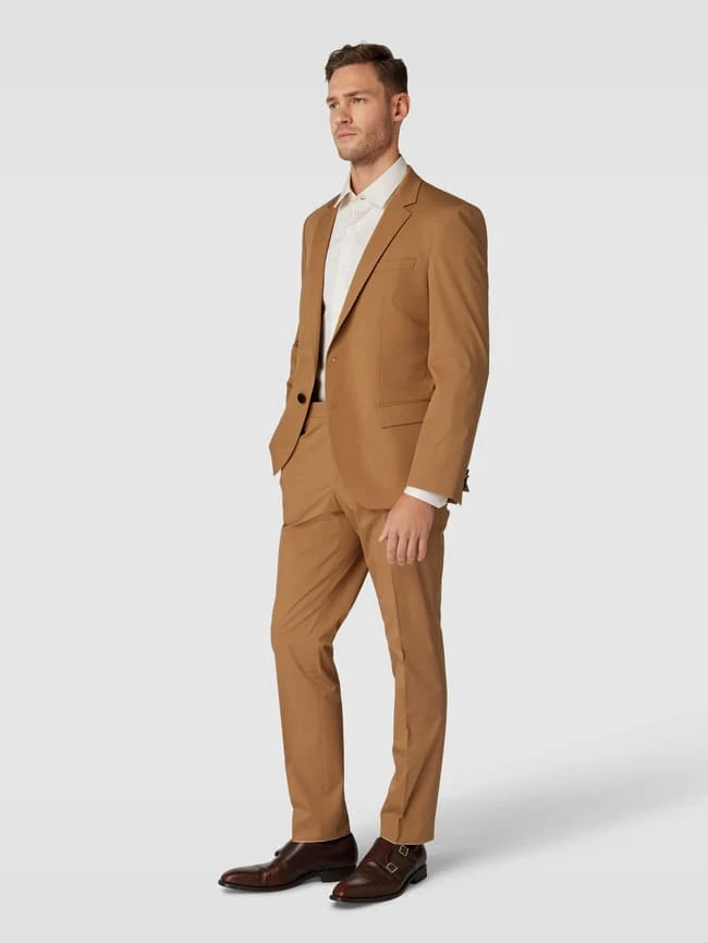 HUGO 2-Knopf-Sakko Mit Label-Detail Modell 'Henry' - Hellbraun 1 HUGO 2-Knopf-Sakko Mit Label-Detail Modell 'Henry' - Hellbraun