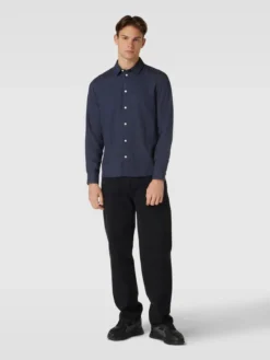 !Solid Freizeithemd Mit Knopfleiste - Dunkelblau