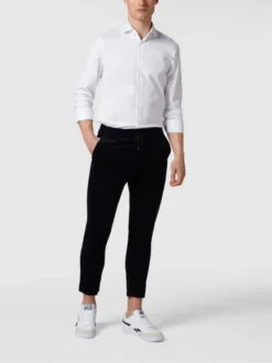 Jake*s Slim Fit Business-Hemd Aus Twill Mit Extra Langem Arm - Weiß