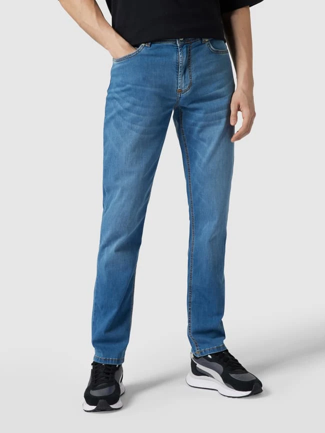 Christian Berg Men Slim Fit Jeans Mit Stretch-Anteil – Light Denim - Hellblau Meliert 4 Christian Berg Men Slim Fit Jeans Mit Stretch-Anteil – Light Denim - Hellblau Meliert – Bild 4