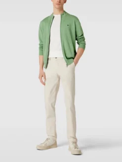 Fynch-Hatton Strickjacke Mit Label-Stitching - Grün