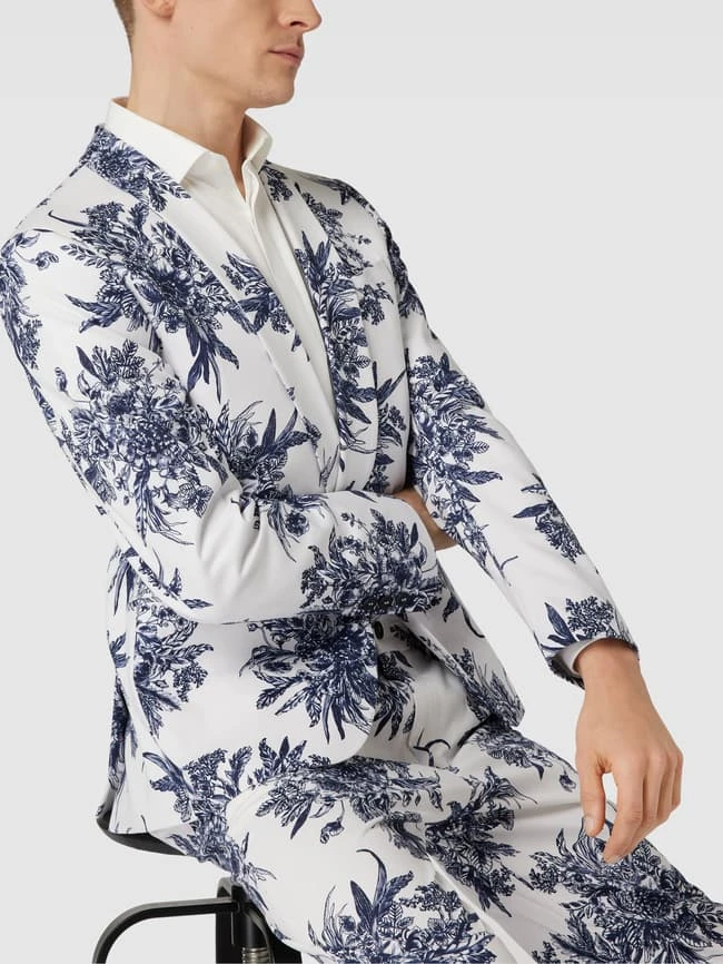 Drykorn 1-Knopf-Sakko Mit Allover-Print Modell 'Bellac' - Weiß 3 Drykorn 1-Knopf-Sakko Mit Allover-Print Modell 'Bellac' - Weiß – Bild 3