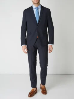 Jake*s Slim Fit Business-Hemd Aus Twill - Hellblau
