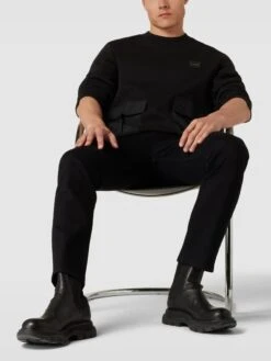 HUGO Sweatshirt Mit Aufgesetzten Pattentaschen Modell 'Duito' - Schwarz