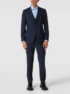 BOSS Slim Fit Anzughose Aus Schurwoll-Mix Modell 'Genius' - Blau