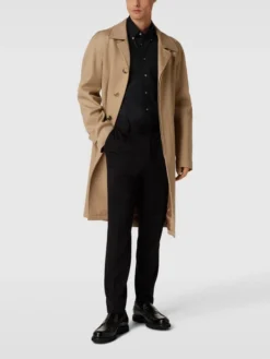 Tommy Hilfiger Tailored Business-Hemd Mit Label-Stitching Modell 'FLEX' - Schwarz