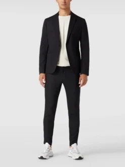 Drykorn Anzug-Hose Mit Bügelfalten - Schwarz