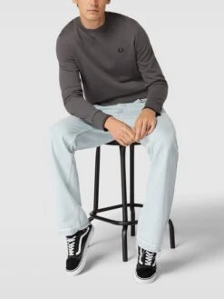 Fred Perry Sweatshirt Mit Logo-Stitching - Stein