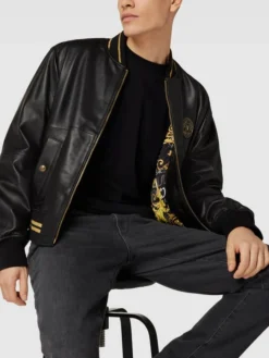 Versace Jeans Couture Lederjacke Mit Zierbesatz Und Effektgarn - Schwarz -WELLENSTEYN Verkäufe 98qkachp9lakse2k7143giqb9d150j2l88q4kc298p250kq29l94ueaf7153ii1n6gokgi248584sc9jaoo32chi6opjcd1gc4smaohk6tj38ohp70pj8cr46ssm4p9pcphjacg