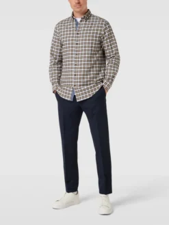 Christian Berg Men Freizeithemd Mit Tartan-Karo - Gelb