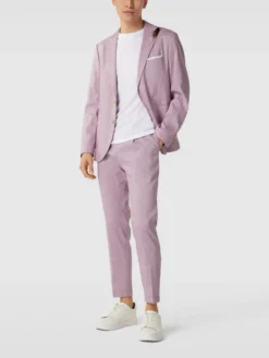 Cinque Regular Fit Anzughose Mit Strukturmuster - Flieder