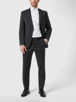 Christian Berg Men 2-Knopf-Sakko Mit Stretch-Anteil - Anthrazit