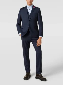 CG - Club Of Gents Slim Fit 2-Knopf-Sakko Mit Zier-Detail - Marineblau