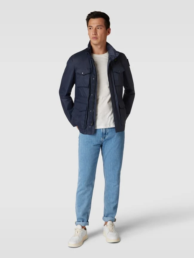 Blauer Usa Blouson Mit Label-Details Modell 'FODERATO' - Marineblau 1 Blauer Usa Blouson Mit Label-Details Modell 'FODERATO' - Marineblau