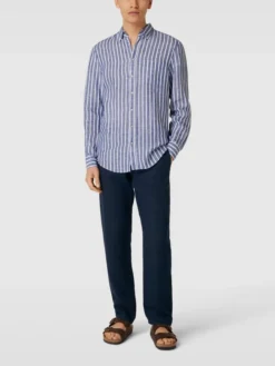 MCNEAL Regular Fit Stoffhose Mit Französischen Eingrifftaschen - Marineblau