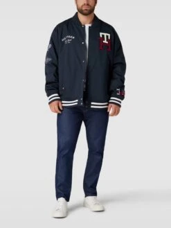Tommy Hilfiger Big & Tall PLUS SIZE College-Jacke Mit Label-Stitching - Marineblau