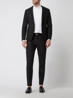 MOS MOSH Slim Fit 2-Knopf-Sakko Mit Stretch-Anteil Modell 'Blair' - Schwarz