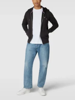 Gant Sweatjacke Mit Label-Stitching Modell 'FULL' - Schwarz