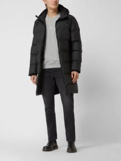 Rains Steppjacke Mit Kapuze - Schwarz