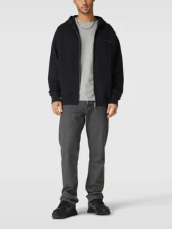 Pegador Oversized Sweatjacke Mit Label-Prints Modell 'Colne' - Schwarz