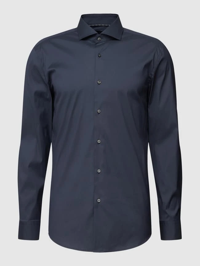 BOSS Slim Fit Business-Hemd Mit Stretch-Anteil Modell 'Hank Hai' - Marineblau 2 BOSS Slim Fit Business-Hemd Mit Stretch-Anteil Modell 'Hank Hai' - Marineblau – Bild 2