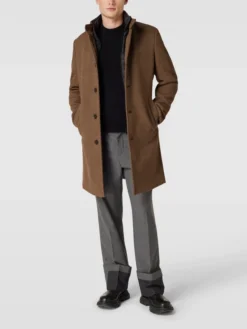 Christian Berg Men Mantel Mit Stehkragen - Beige