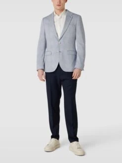MCNEAL Slim Fit 2-Knopf-Sakko Mit Glencheck-Muster - Blau